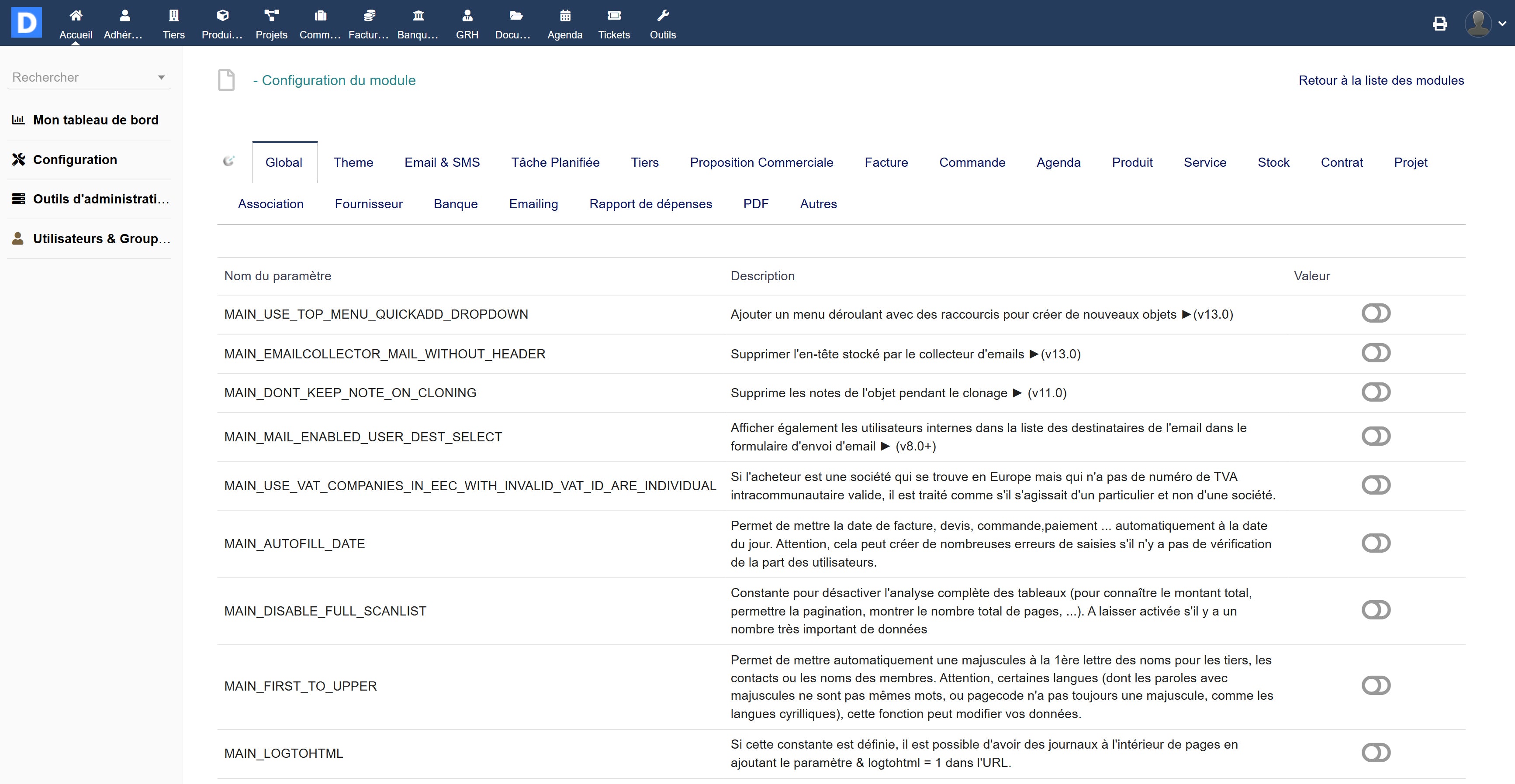 Advanced Configuration Manager - Dolibarr MarketPlace