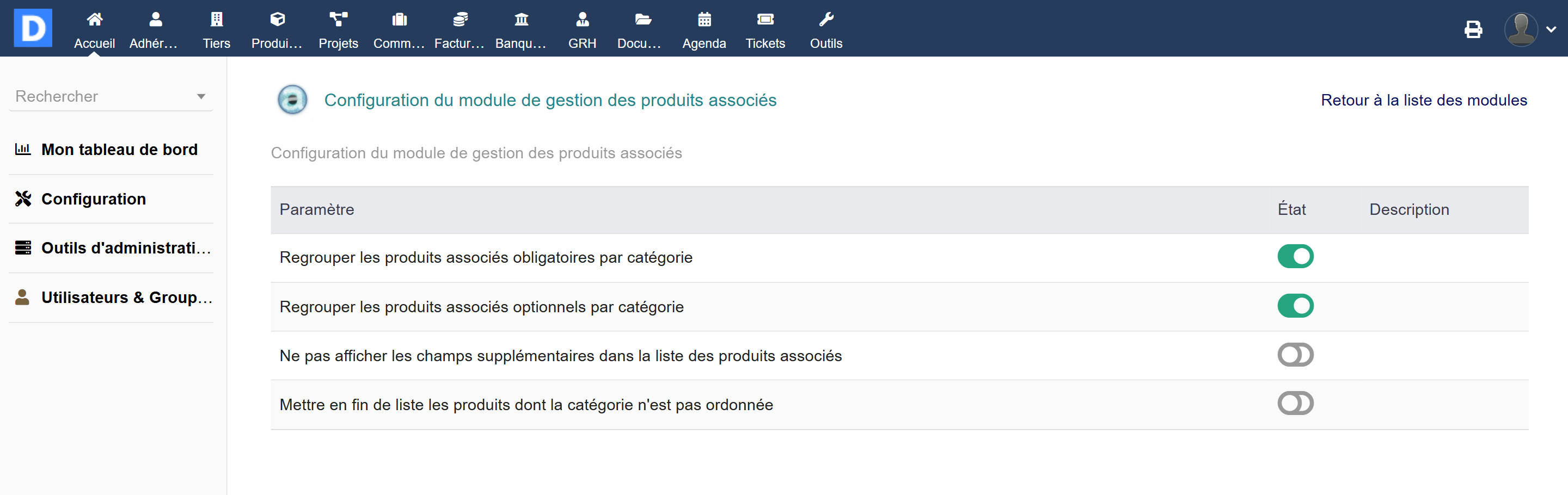 Complementary Products Manager - Dolibarr MarketPlace