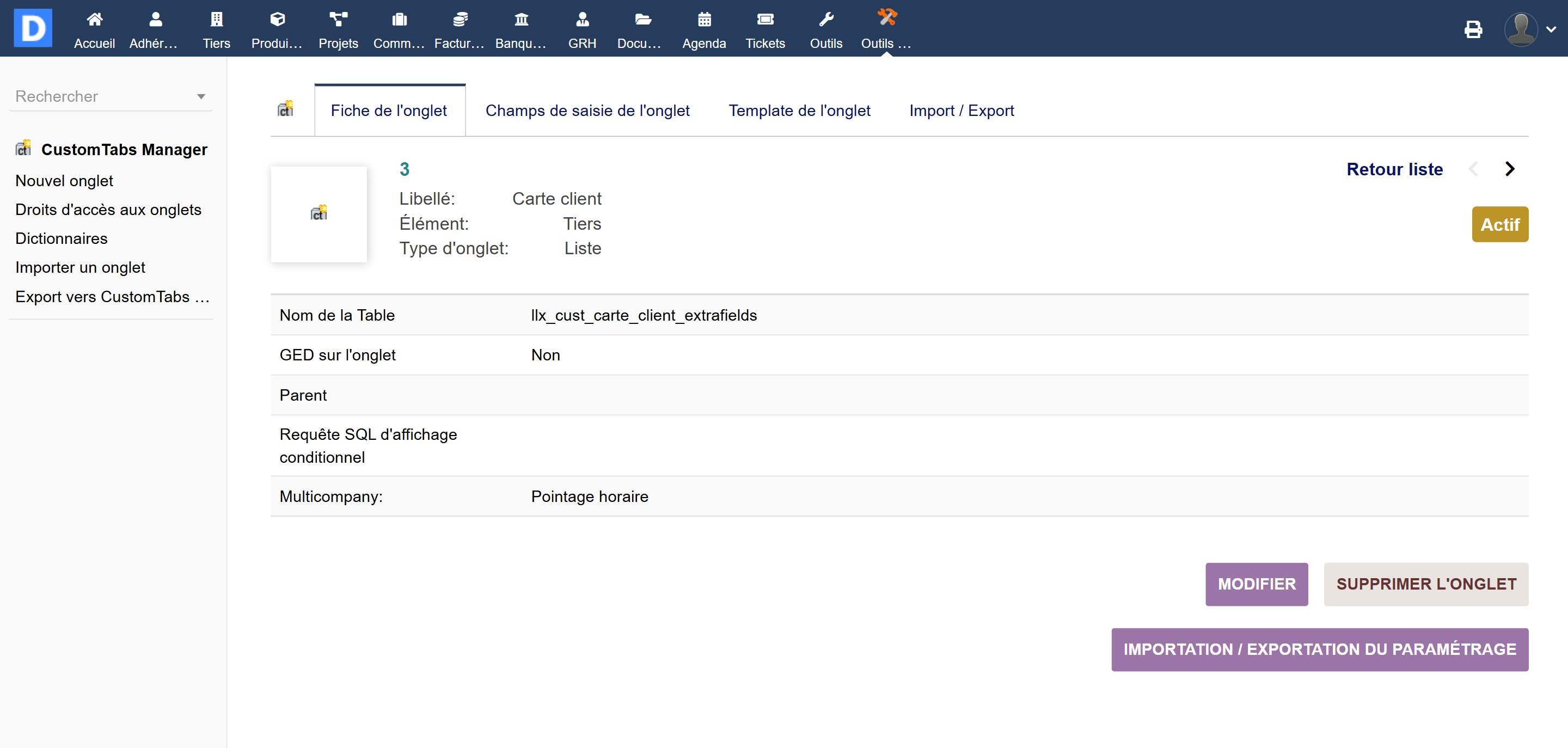 Custom Tabs Manager - Dolibarr MarketPlace
