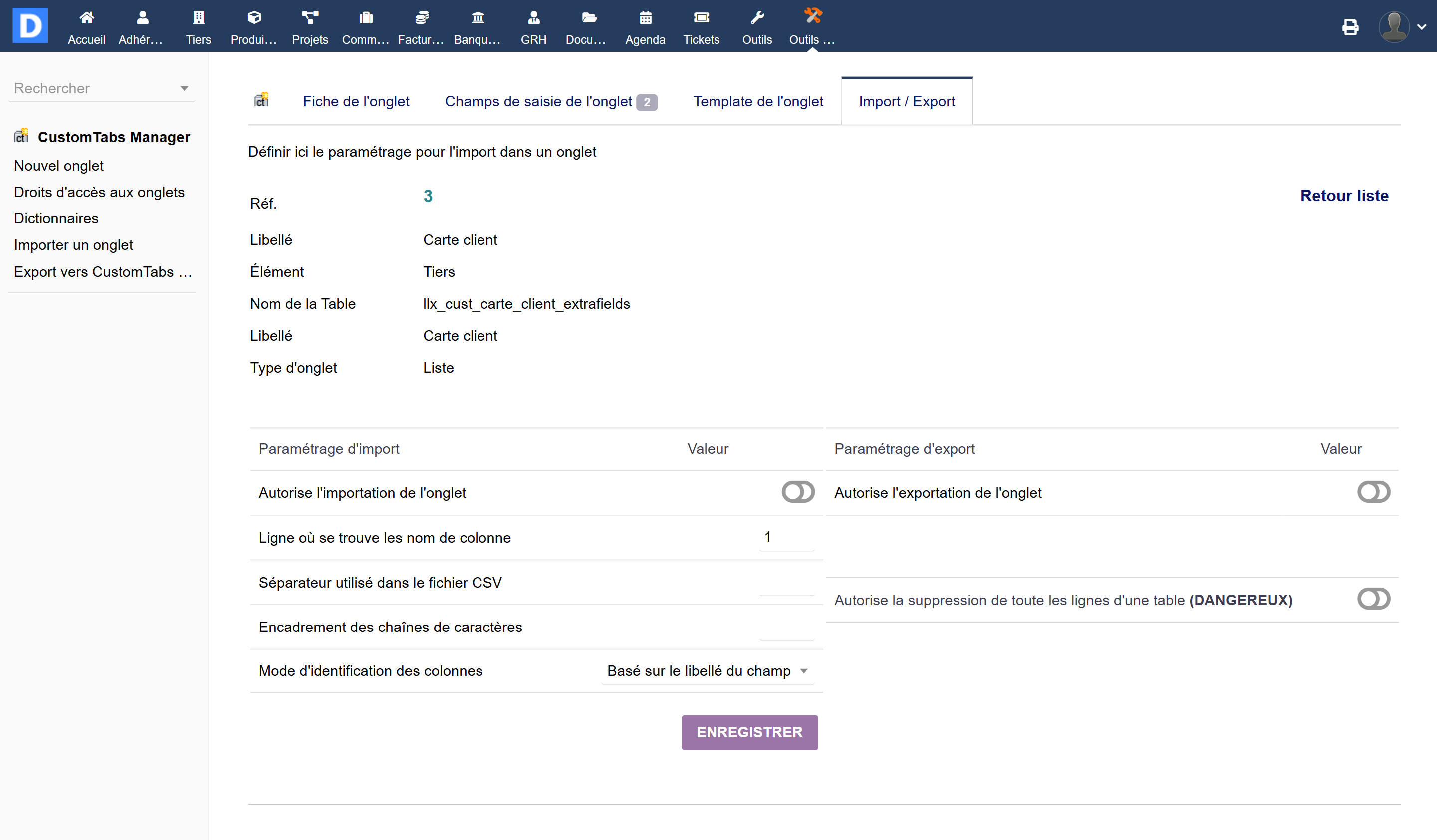Custom Tabs Manager - Dolibarr MarketPlace