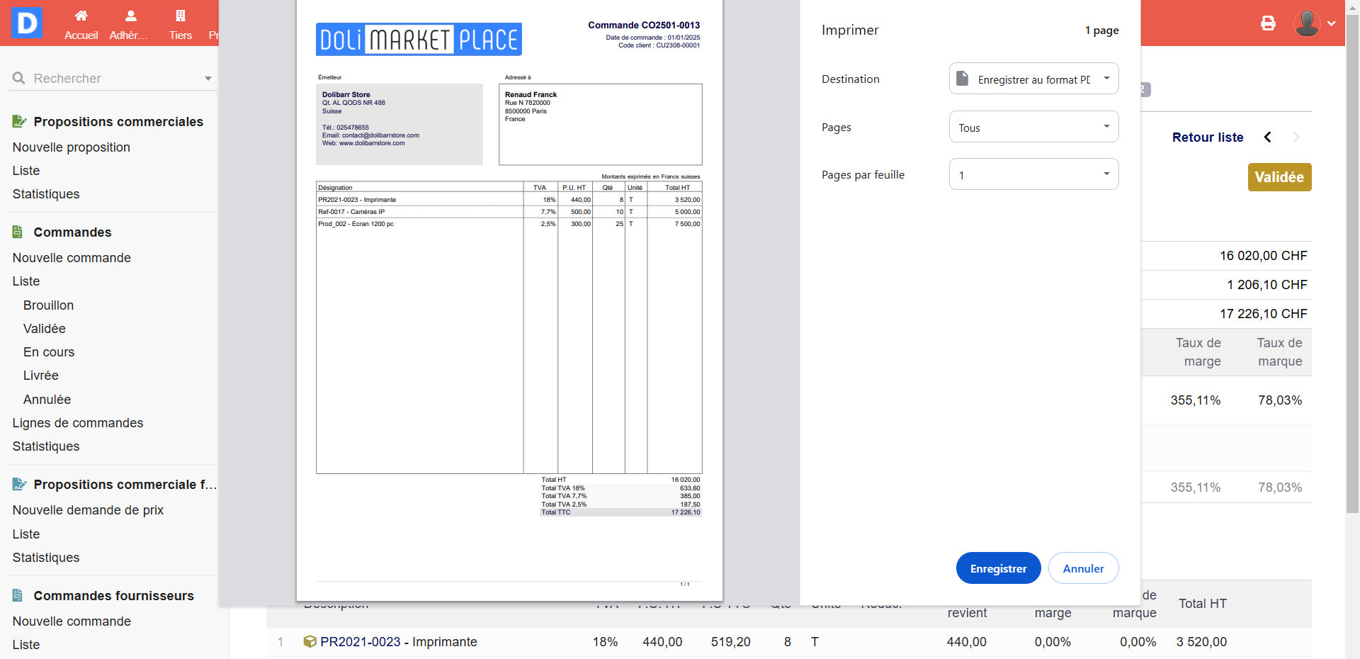 Direct Print PDF - Dolibarr MarketPlace
