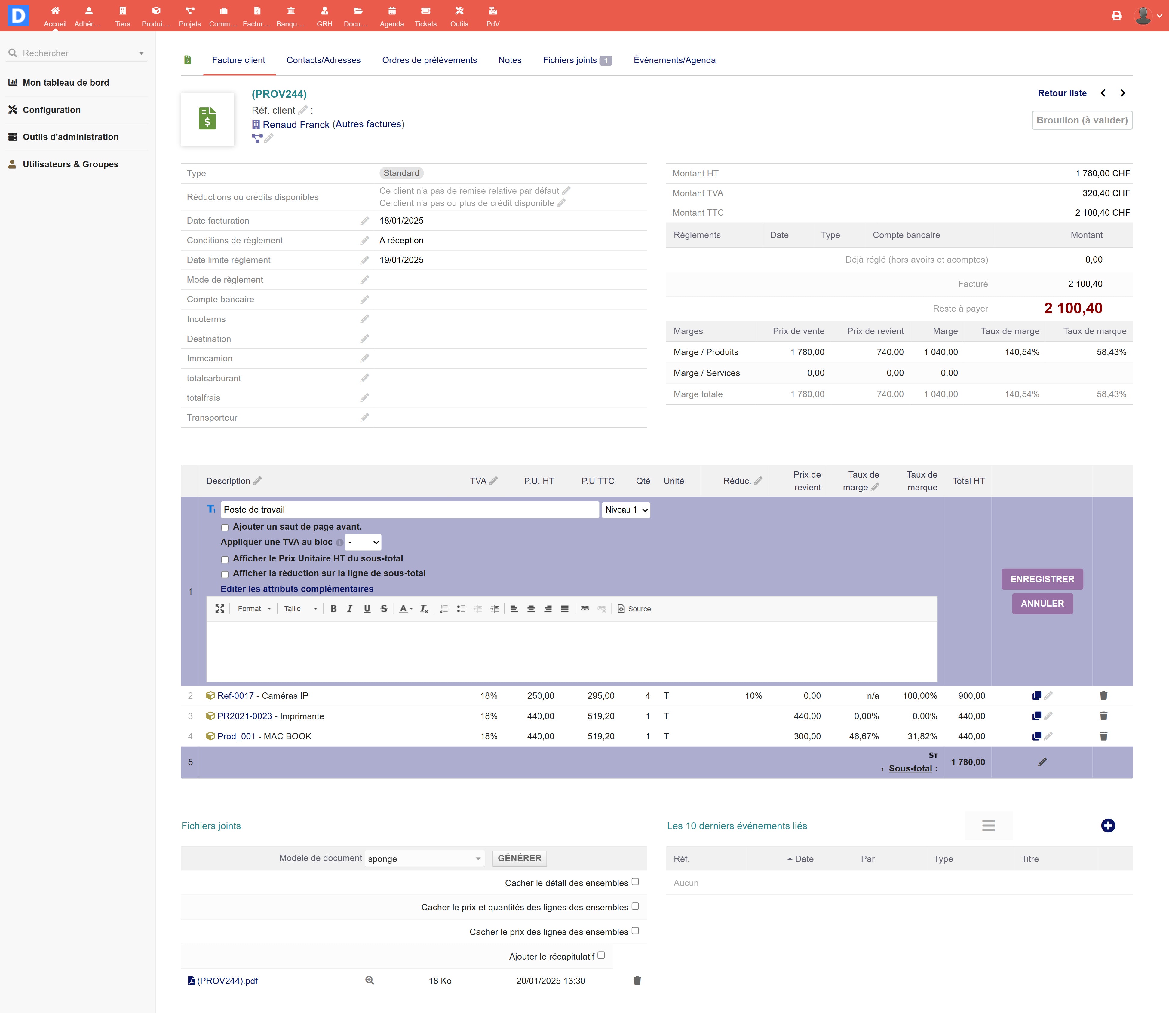 Subtotal Organizer - Dolibarr MarketPlace