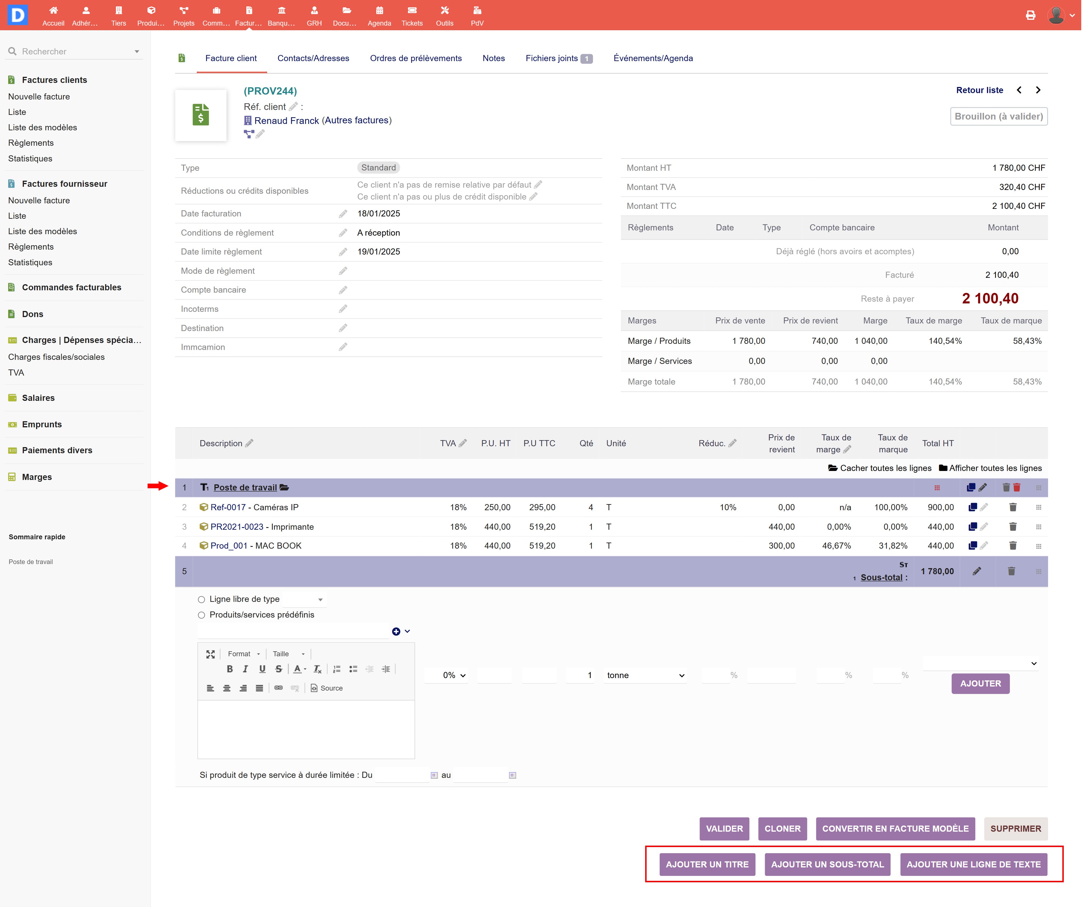 Subtotal Organizer - Dolibarr MarketPlace