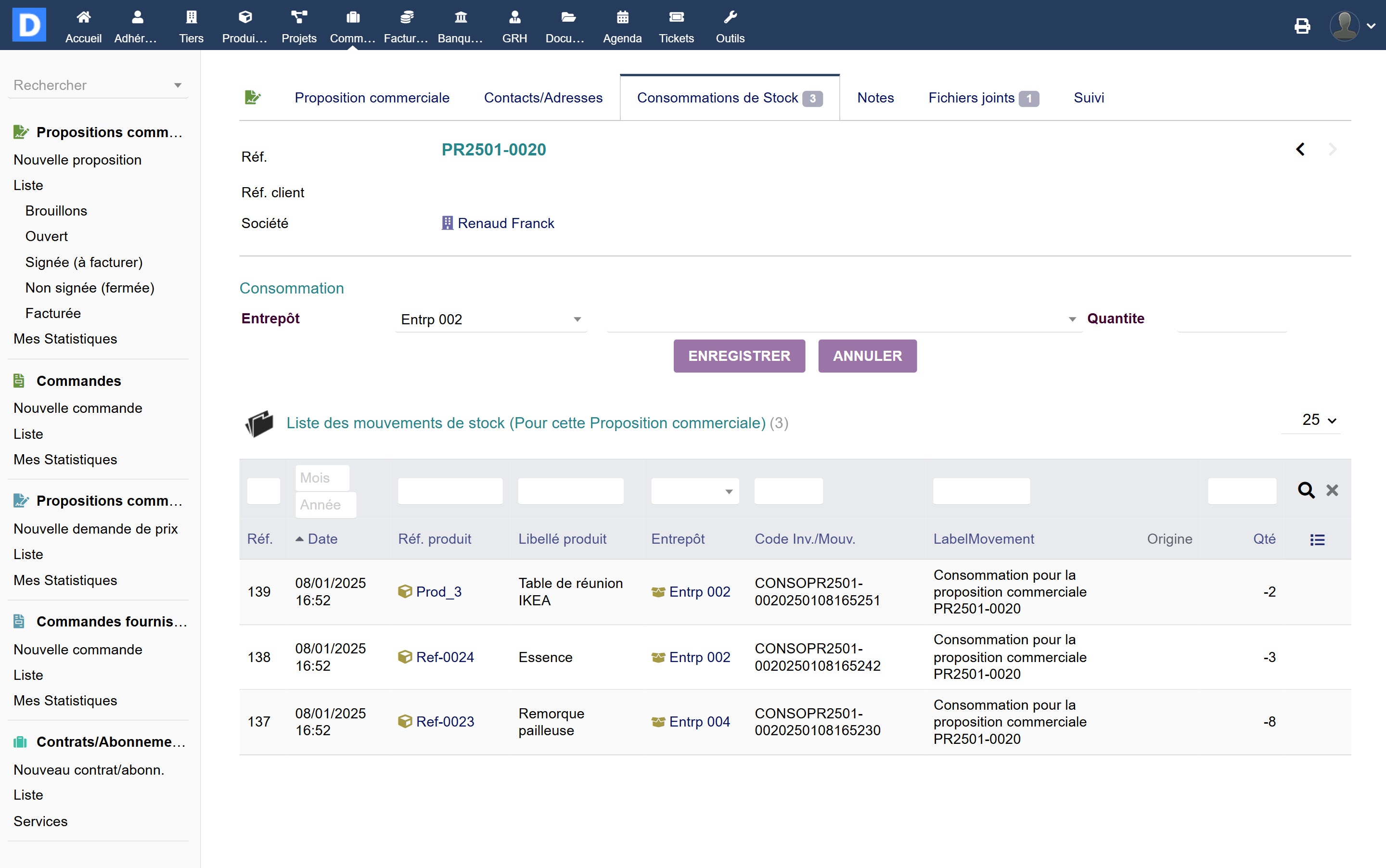 Consumption Tracker - Dolibarr MarketPlace