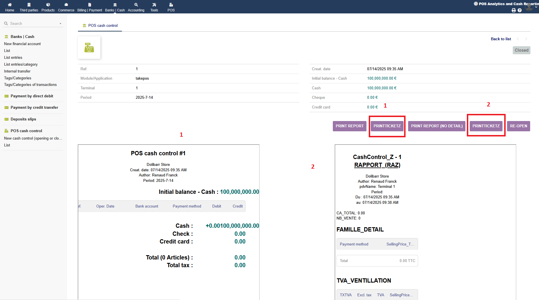 POS Analytics and Cash Reporting