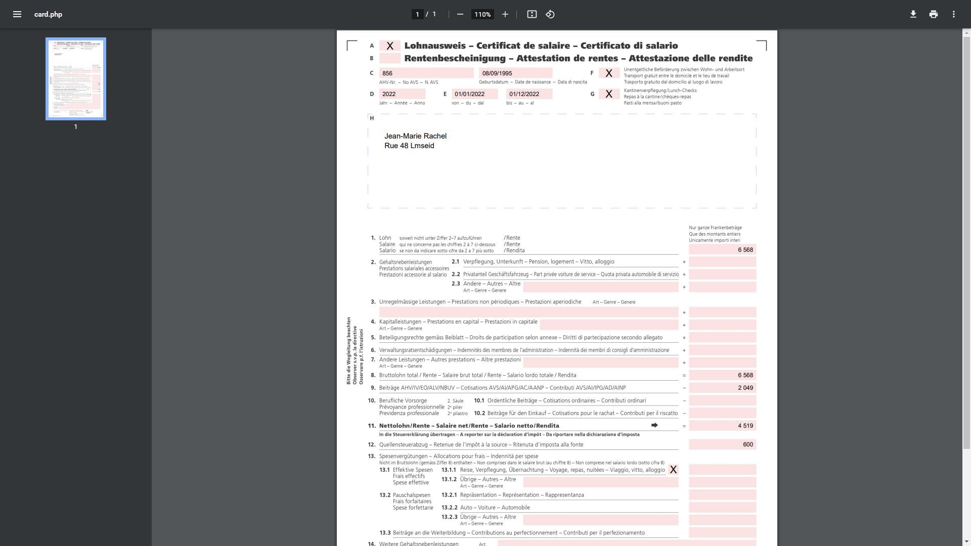Dolibarr payslip for Switzerland - Dolibarr MarketPlace