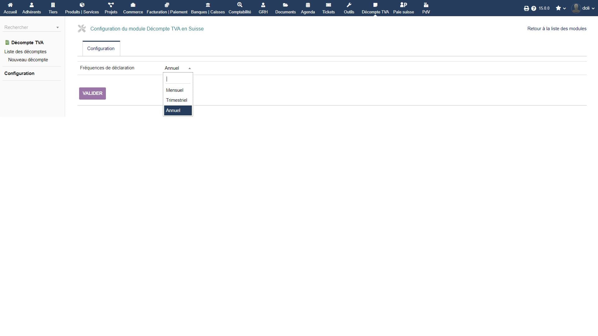Dolibarr VAT Statement Module for Switzerland - Dolibarr MarketPlace