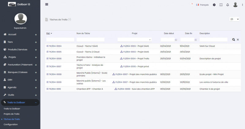 Trello to Dolibarr - Doli MarketPlace