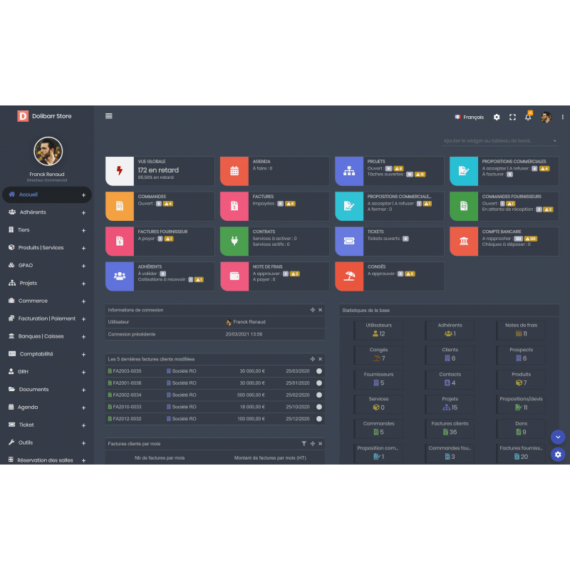 Dark & Light Pro ERP Dolibarr theme - Doli Marketplace