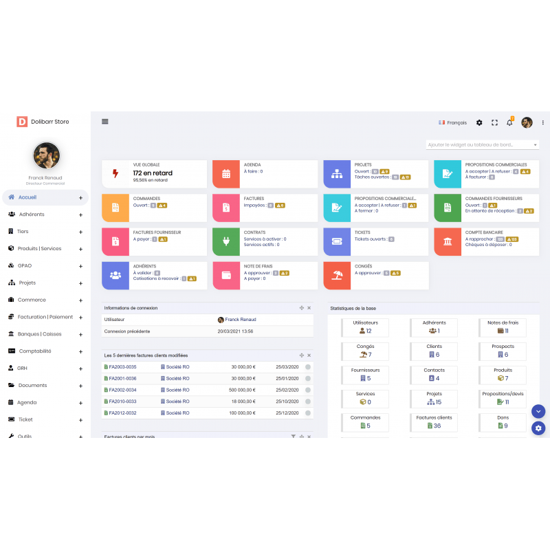 Dark & Light Pro ERP Dolibarr theme - Doli Marketplace
