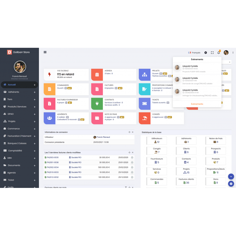 Dark & Light Pro ERP Dolibarr theme - Doli Marketplace