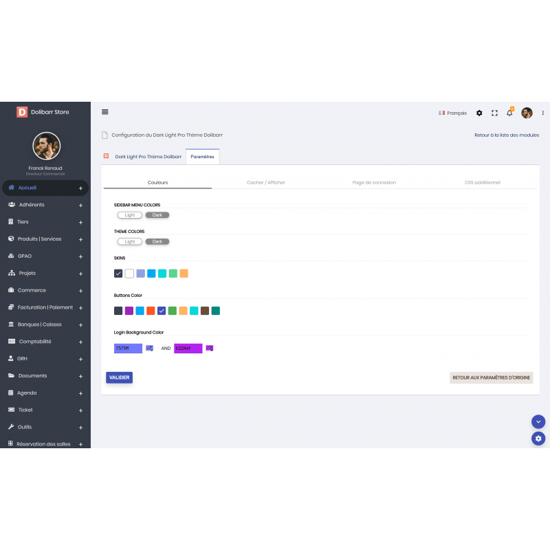 Dark & Light Pro ERP Dolibarr theme - Doli Marketplace