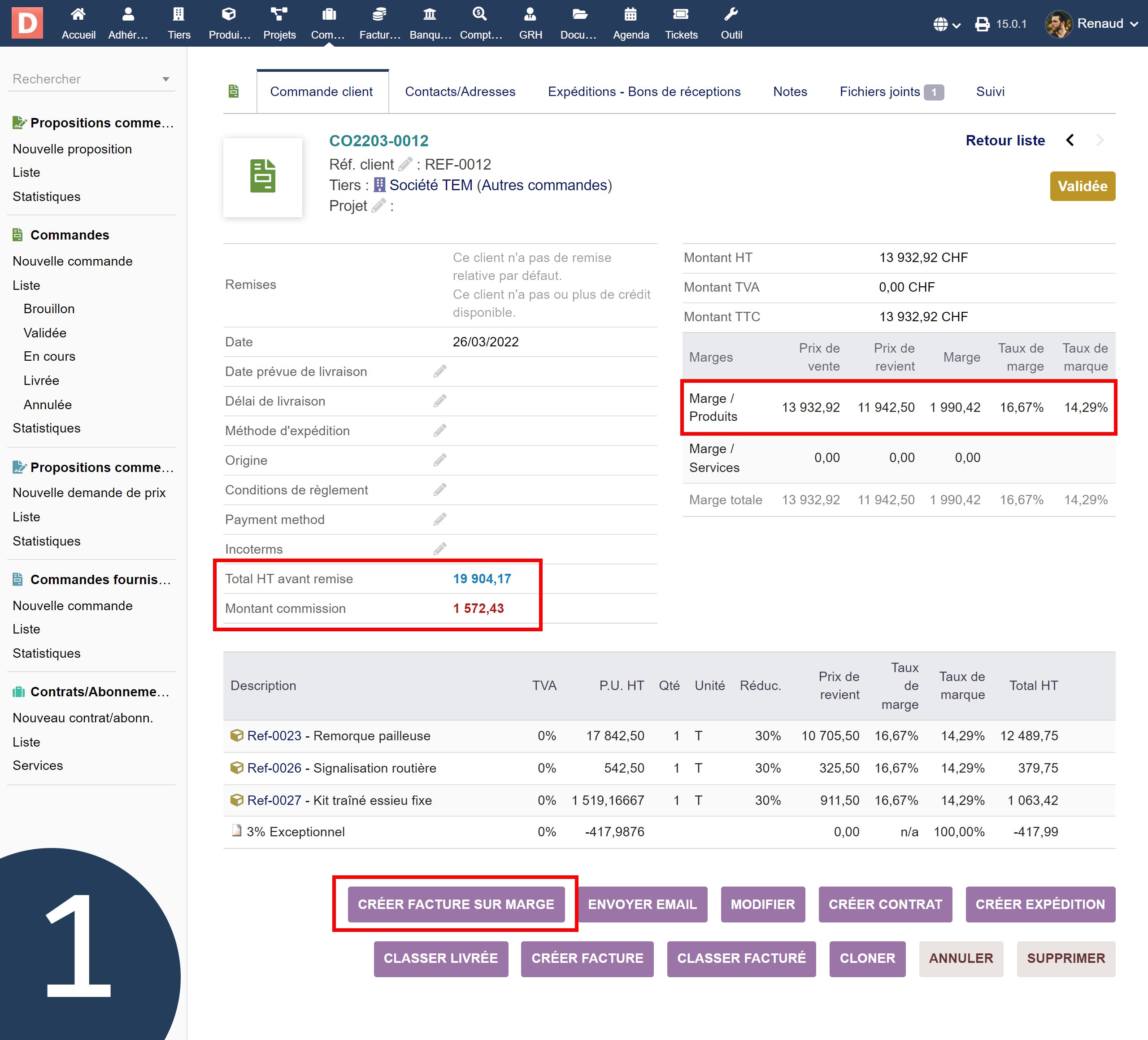 Margin billing - Doli MarketPlace
