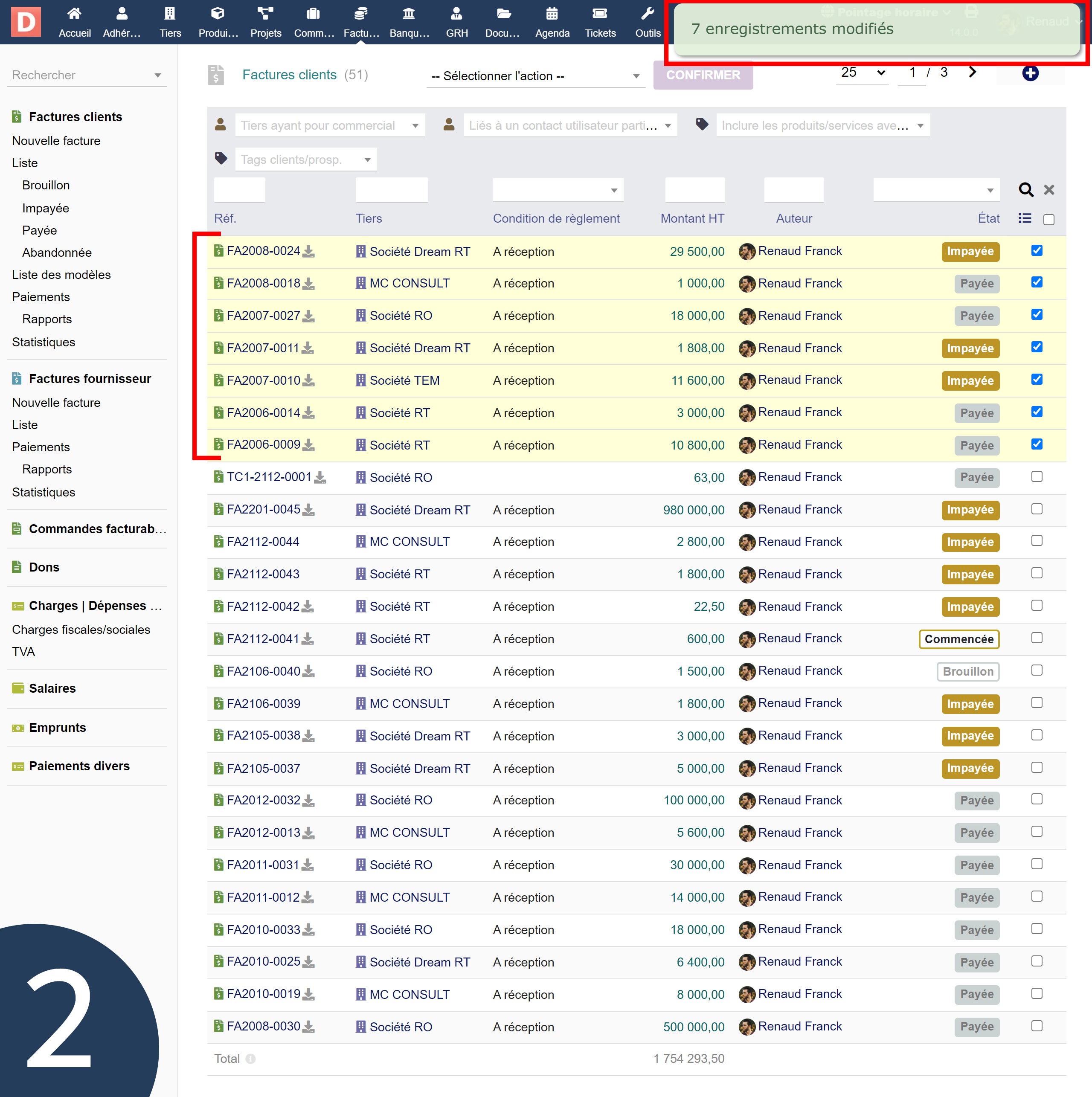 Pin rows of lists Dolibarr - Doli MarketPlace