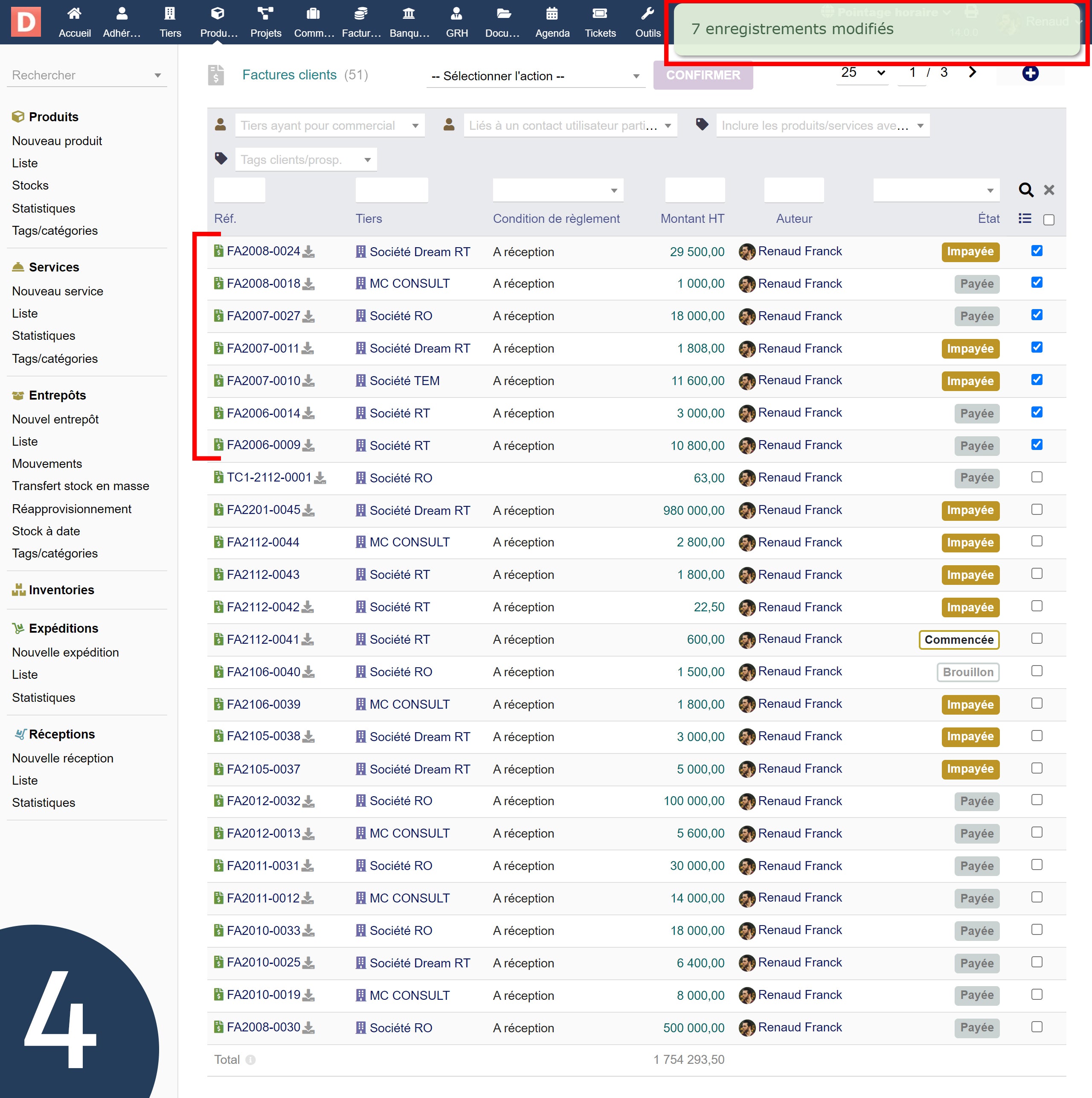 Pin rows of lists Dolibarr - Doli MarketPlace