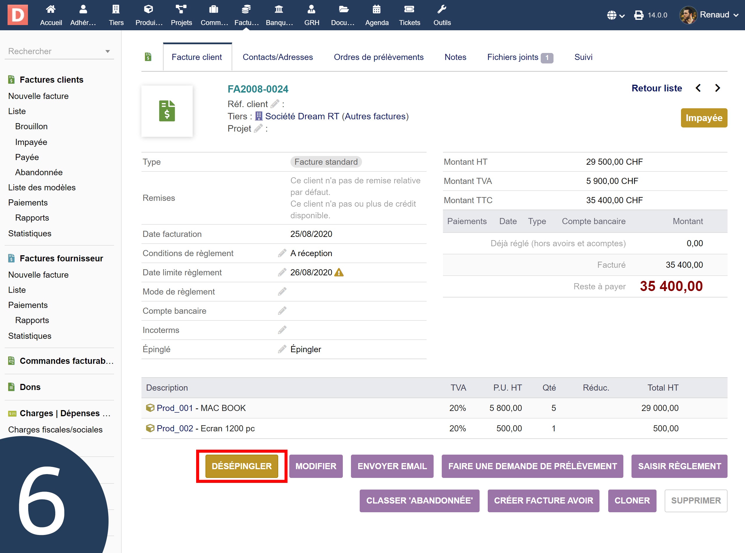 Pin rows of lists Dolibarr - Doli MarketPlace