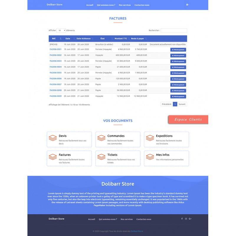 Dolibarr Extranet - Website and Client Extranet - Doli Marketplace