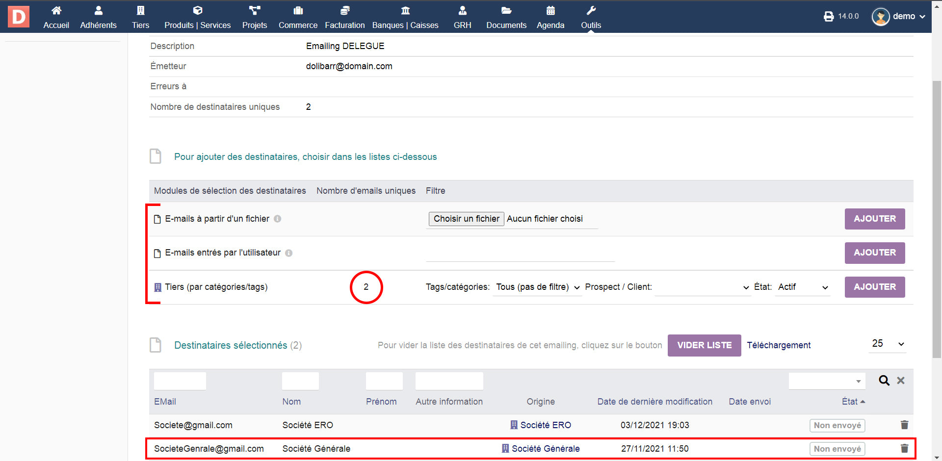 Mailing limit for delegates - Doli MarketPlace