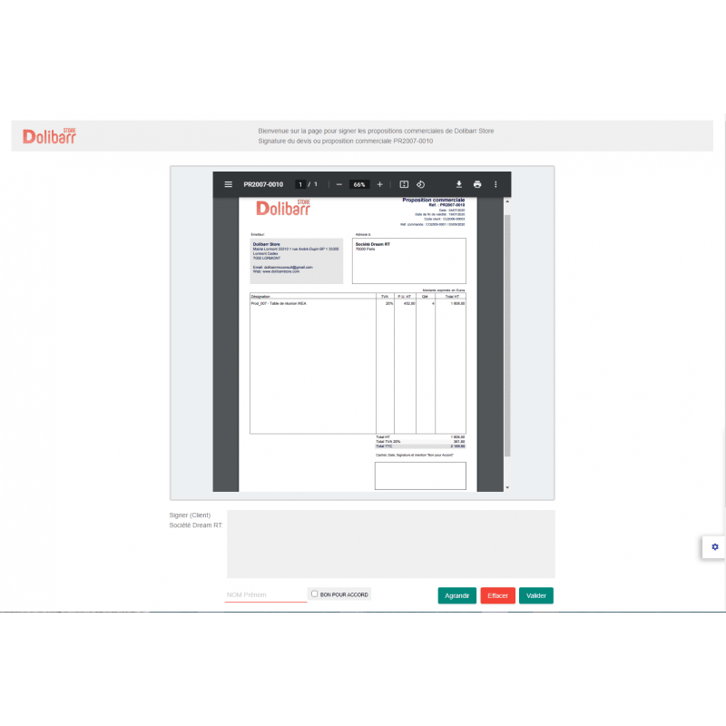 DoliSign signing a document electronically - Doli Marketplace