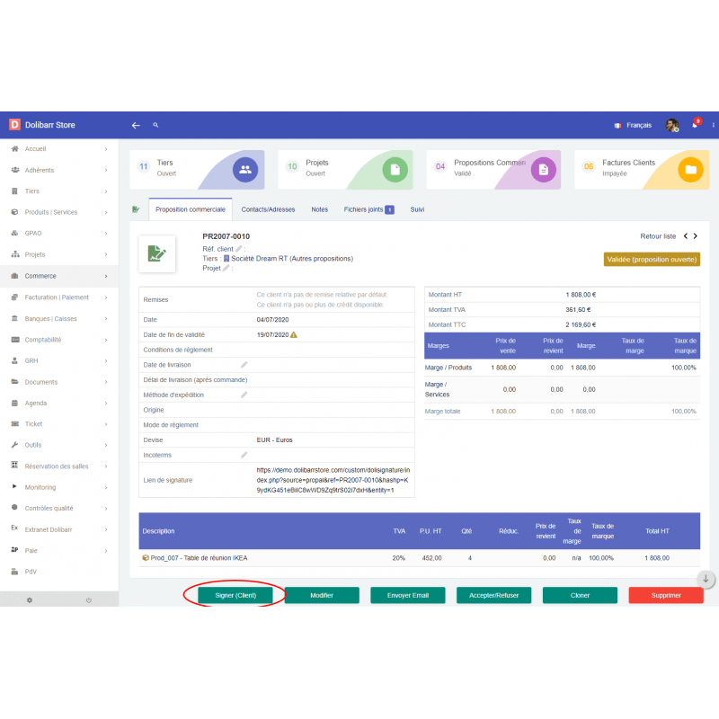 DoliSign signing a document electronically - Doli Marketplace
