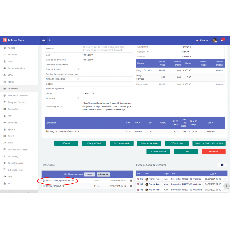 DoliSign signing a document electronically - Doli Marketplace