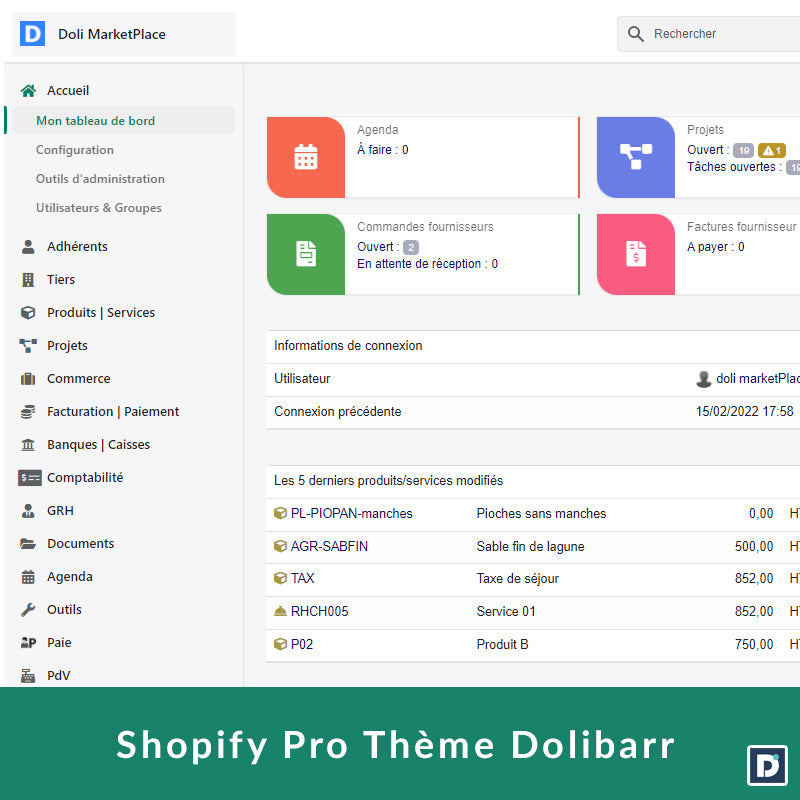 Shopify Pro Dolibarr Theme - Doli MarketPlace