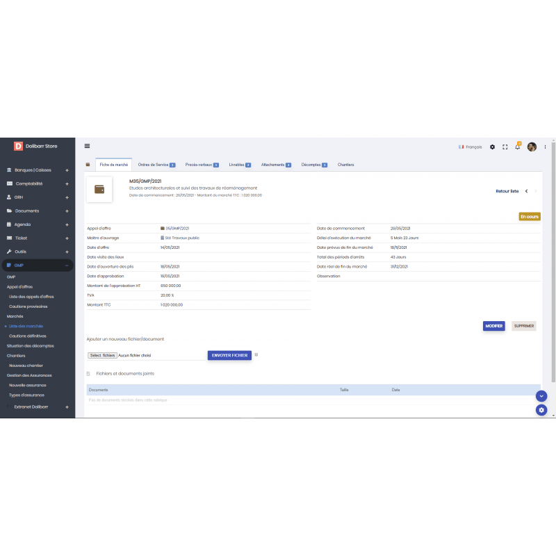Manage calls for tenders and public contracts - GMP - Doli Marketplace