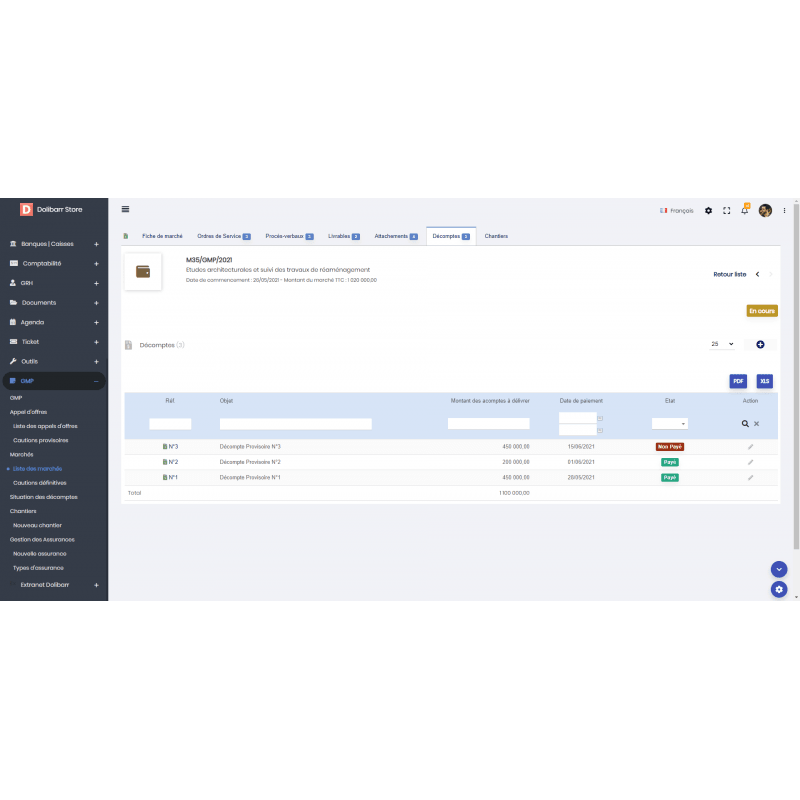 Manage calls for tenders and public contracts - GMP - Doli Marketplace