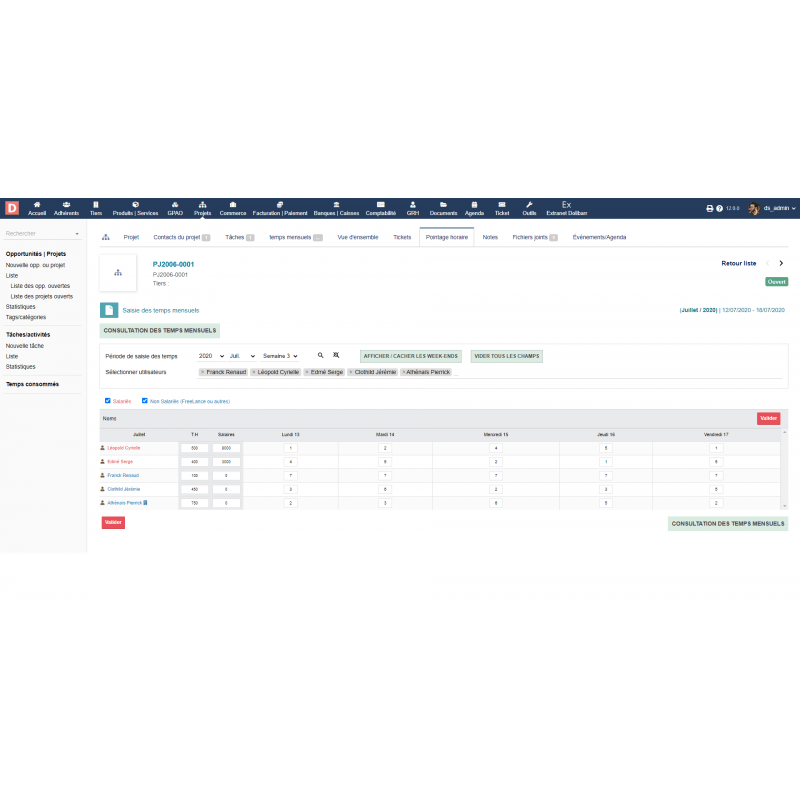 Staff TimeSheet - Dolibarr - Doli Marketplace
